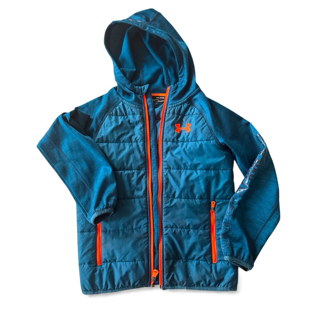 UNDER ARMOUR Boys Cold Gear padded STORM Hooded Jacket Kids Boys Sz youth Small